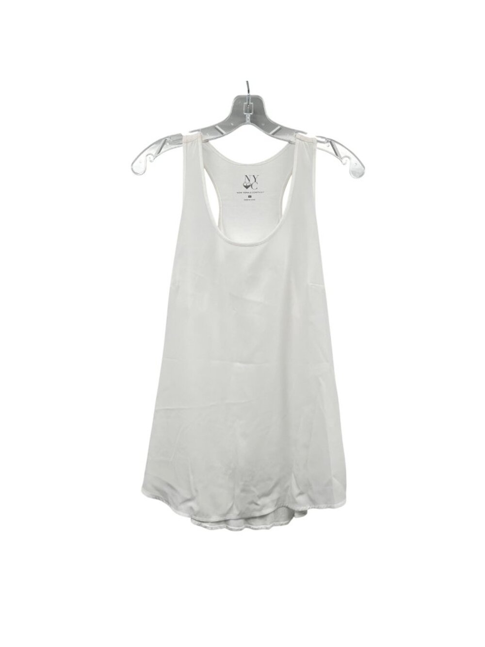 New York & Co Womens Racerback Tank Top Mixed Media White Size XS